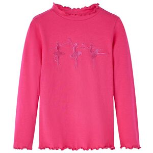 Langærmet T-shirt til børn str. 92 pink