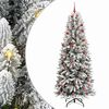 vidaXL Kunstigt juletr&aelig; Hvid 210 cm PVC og Plast og St&aring;l og PE