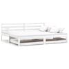vidaXL daybed med udtr&aelig;k 2x(90x200) cm massivt fyrretr&aelig; hvid