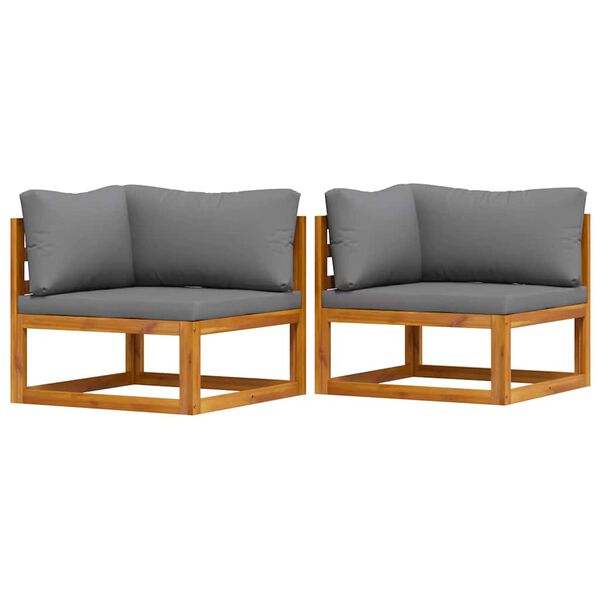 vidaXL hj&oslash;rnedele til sofa 2 stk. med hynder m&oslash;rkegr&aring;