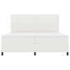 vidaXL LED Box Spring Bed Creme og hvid 200 x 200 cm Velourstof