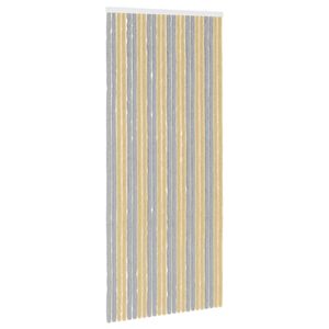 vidaXL Insektgardin i chenille Gr&aring; og beige 100 x 230 cm 100% PP