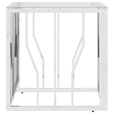 vidaXL sofabord 50x50x50 cm rustfrit stål og glas sølvfarvet