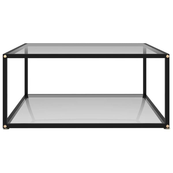 vidaXL sofabord 80x80x35 cm h&aelig;rdet glas transparent