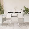 vidaXL havebord med glastop 80x80x75 cm polyrattan hvid
