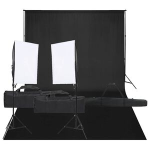 vidaXL fotostudies&aelig;t med lampes&aelig;t og baggrund