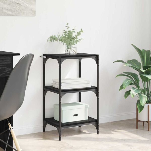 vidaXL Bogskab Sort eg 40 x 33 x 70,5 cm Ingeni&oslash;rt tr&aelig; og jern