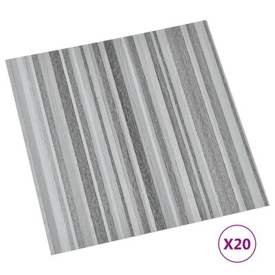vidaXL selvklæbende gulvbrædder 20 stk. 1,86 m² PVC lysegrå
