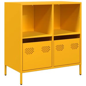 vidaXL skab 68x39x73,5 cm koldvalset st&aring;l sennepsgul