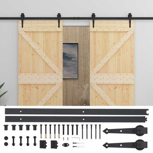 vidaXL Skyded&oslash;r 2 stk. 90 x 210 cm Massivt fyrretr&aelig;