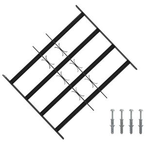 vidaXL Sikkerhedsgitter til vinduer med 4 tv&aelig;rst&aelig;nger 3 pcs 43-74 cm