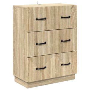 vidaXL Skuffeskab Sonoma-eg 66 x 34,5 x 87 cm Konstrueret tr&aelig;