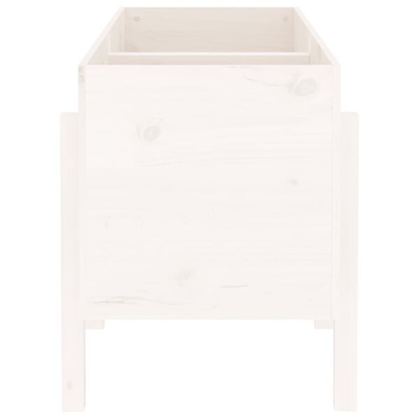 vidaXL h&oslash;jbed 121x50x57 cm massivt fyrretr&aelig; hvid