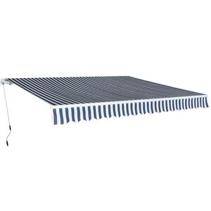 vidaXL foldemarkise manuel betjening 400 cm bl&aring;/hvid