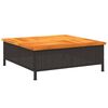 vidaXL skjuler til parasolfod 70x70x25 cm polyrattan og akacietr&aelig; sort