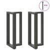 vidaXL barbordsben T-formet 2 stk. antracit 40x35x(90-91) cm st&aring;l
