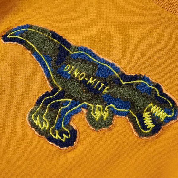 Lang&aelig;rmet T-shirt til b&oslash;rn str. 128 okkergul