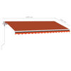 vidaXL fritstående markise 450x350 cm automatisk betjening orange/brun