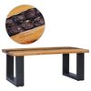 vidaXL sofabord 100 x 50 x 40 cm massivt teaktr&aelig; og polyresin