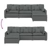 vidaXL modulsofa med fodskammel og hynder mørkegrå