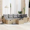 vidaXL Havesofa Sæt med pude med opbevaring 7 pcs Beige Poly rattan