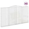 vidaXL buede gabionkurve 8 stk. 400x30x220/240 cm galvaniseret jern