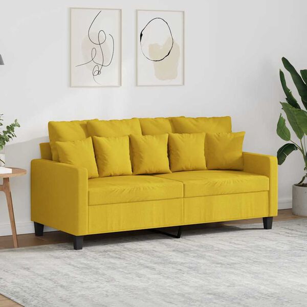 vidaXL 2-personers sofa 140 cm stof lysegul