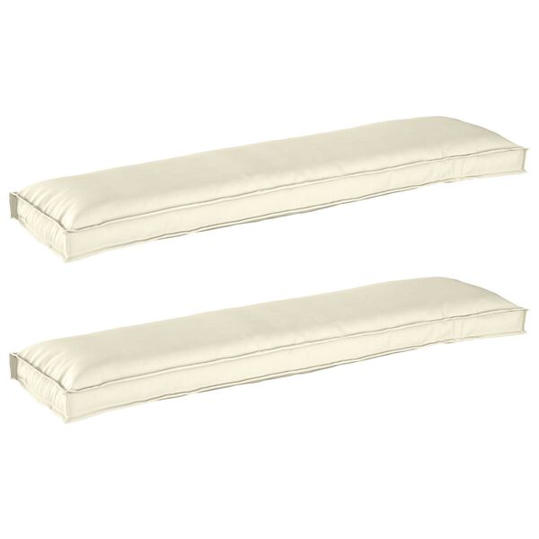 vidaXL Palle Pudes&aelig;t 2 pcs Creme 150 x 40 x 8 cm Oxford Stof