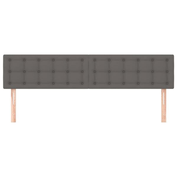 vidaXL sengegavle 180x5x78/88 cm kunstl&aelig;der gr&aring;