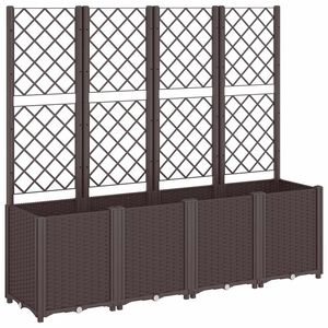 vidaXL plantekasse med espalier 160x40x140 cm PP brun