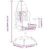 vidaXL gamingstol med fodstøtte kunstlæder sort og hvid