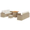 vidaXL Havesofa S&aelig;t 9 stk. Beige Poly rattan