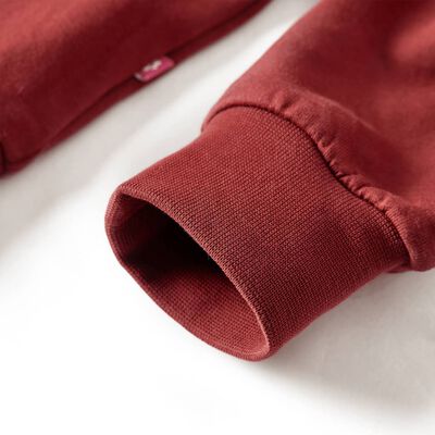 Sweatshirt til børn str. 92 farveblok lyserød og henna