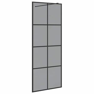 vidaXL Walk-in brusev&aelig;g Sort 80 x 195 cm h&aelig;rdet glas