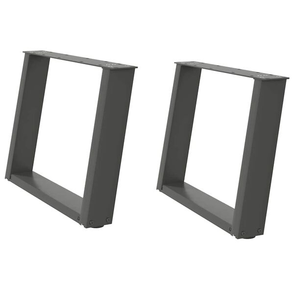 vidaXL sofabordsben U-formet 2 stk. antracit 70 x (42-43) cm st&aring;l