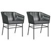 vidaXL havestole 2 stk. med hynder polyrattan sort