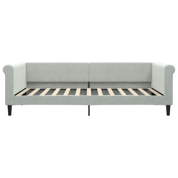 vidaXL daybed 100x200 cm velour lysegr&aring;