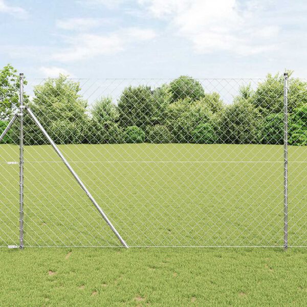vidaXL Hegnspæl Sølv 10 x 1,5 m (60 x 60 mm mesh) Stål