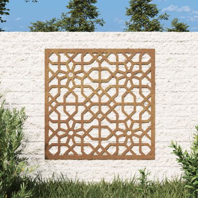 vidaXL udendørs vægdekoration 55x55 cm maurisk design cortenstål
