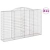 vidaXL buede gabionkurve 11 stk. 300x50x180/200 cm galvaniseret jern