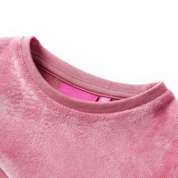 Sweatshirt til b&oslash;rn str. 116 patchwork velour pink