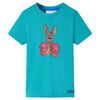 Kort&aelig;rmet T-shirt til b&oslash;rn str. 140 m&oslash;rk mintgr&oslash;n