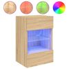 vidaXL v&aelig;gh&aelig;ngt tv-bord med LED-lys 40x30x60,5 cm sonoma-eg
