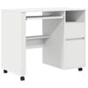 vidaXL Skrivebord med Hjul Hvid Konstrueret tr&aelig; 91 x 50 x 77 cm