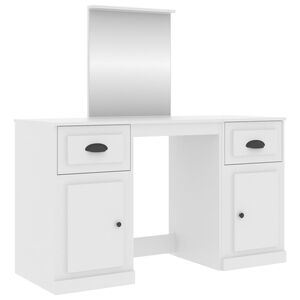 vidaXL makeupbord med spejl 130x50x132,5 cm hvid