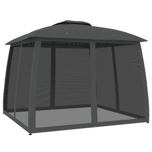 vidaXL pavillon 2,93x2,93 m dobbelt tag + meshv&aelig;gge st&aring;l antracitgr&aring;