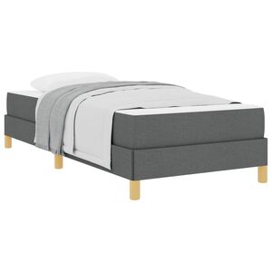 vidaXL Box spring seng med madras M&oslash;rkegr&aring; 80 x 200 cm Stof