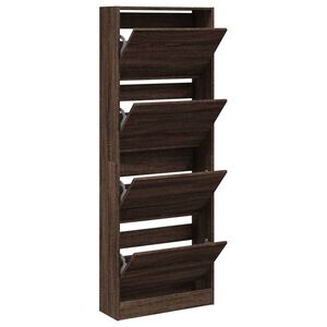 vidaXL skoreol 60x21x163,5 cm konstrueret tr&aelig; brun egetr&aelig;sfarve