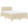 vidaXL LED Box Spring Bed med LED-lysstrimler Creme 120 x 200 cm Stof