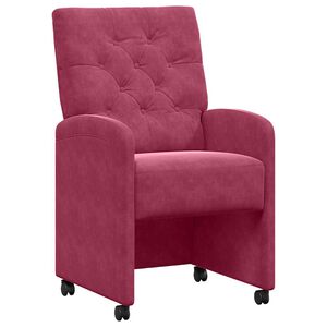 vidaXL Spisebordsstole med hjul 2 stk. Fl&oslash;jl Vinr&oslash;d 58 x 67 x 97 cm